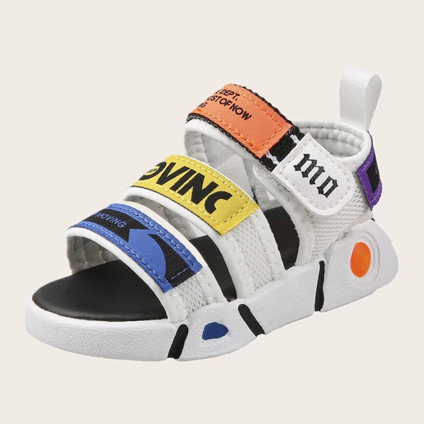 

Toddler Boys Letter Graphic Color Block Sandals, Multicolor
