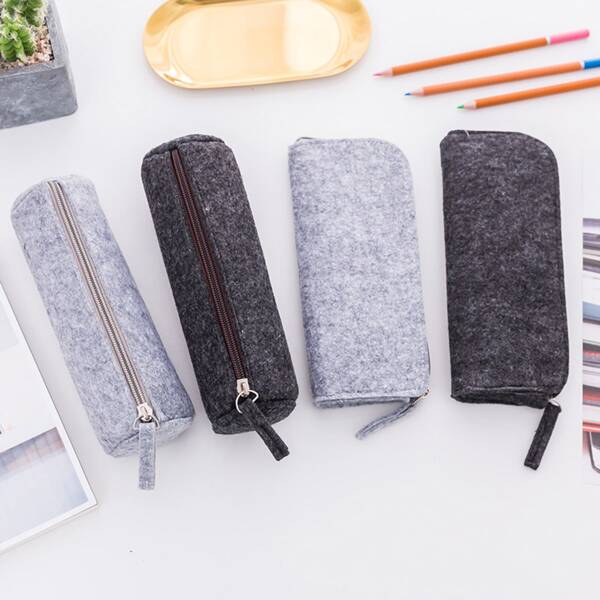 

1pc Felt Pencil Case, Multicolor