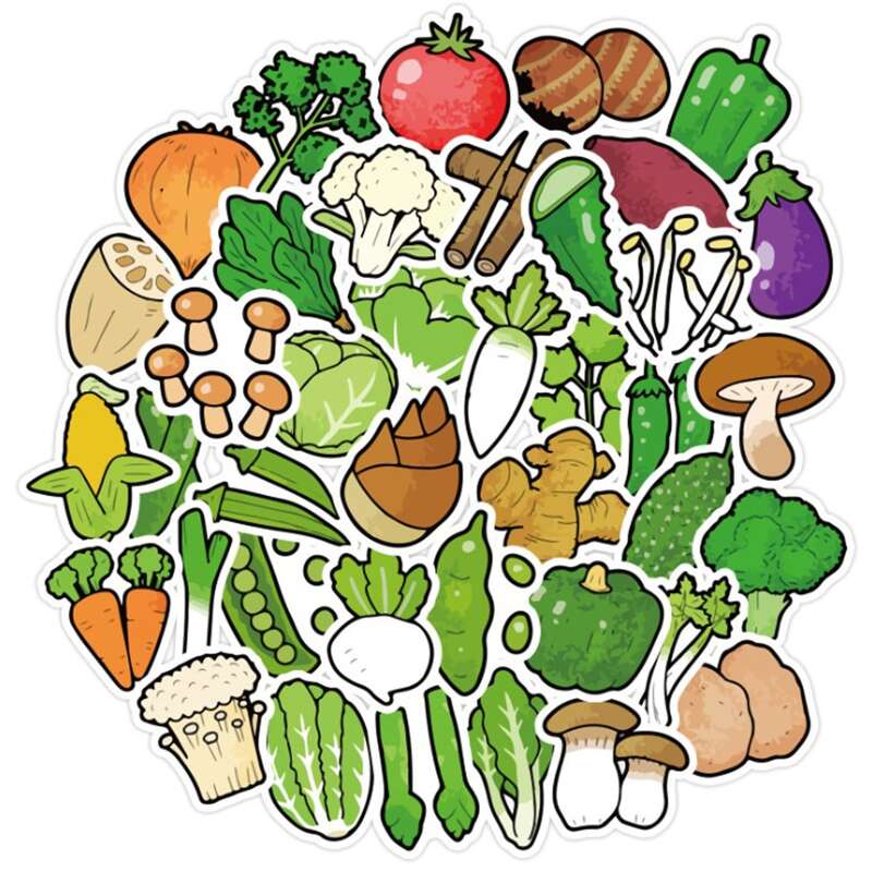 

40pcs Vegetables Pattern Sticker, Multicolor