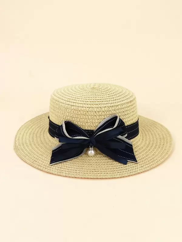 Sombrero de paja con lazo para niños y niñas,sombrero de p Sombrero de paja con lazo para niños y niñas,sombrero de p