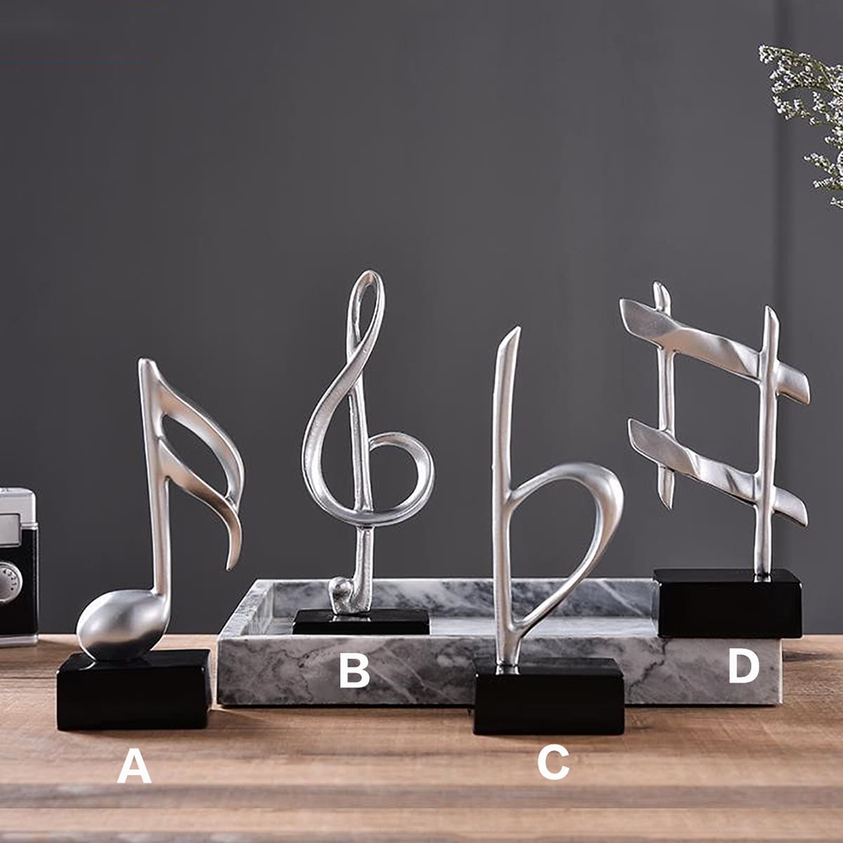

1pc Music Note Decorative Object, Silver