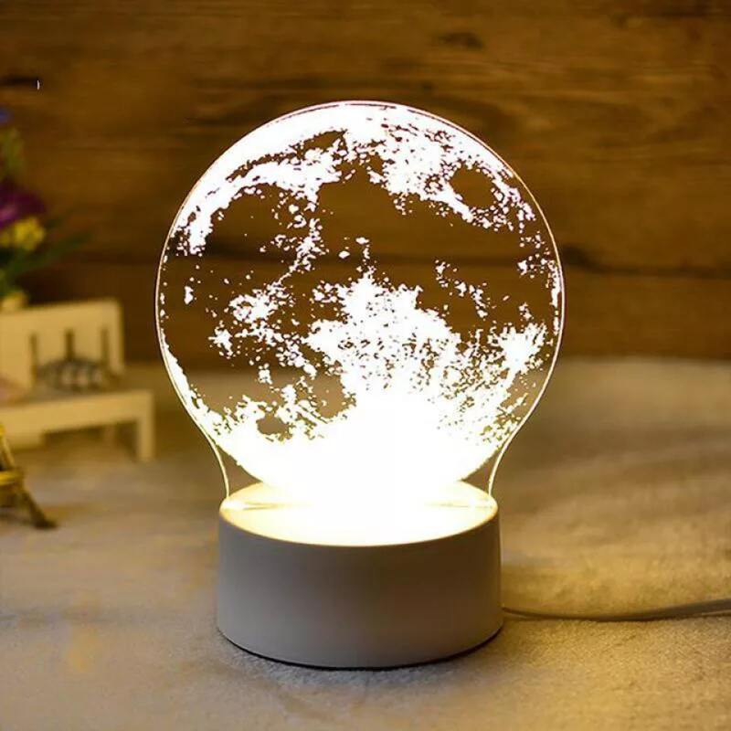 

1pc Moon Shaped Night Light, White