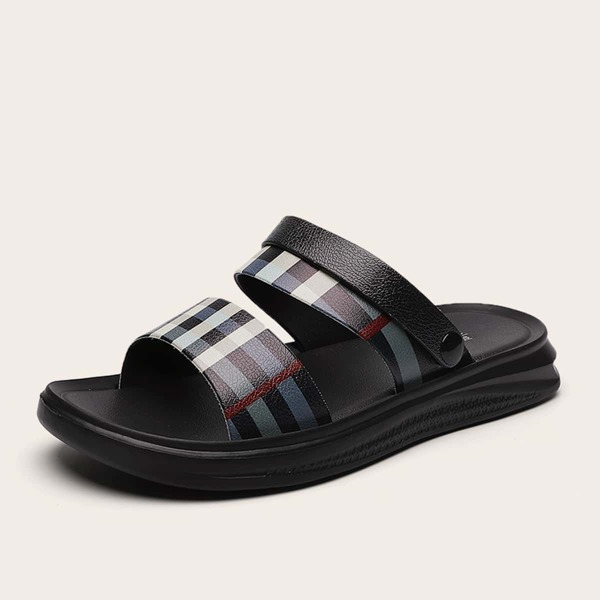 

Men Plaid Two Way Wear Sandals, Multicolor
