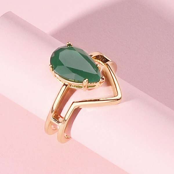 

Кольцо со стразами, Зелёные