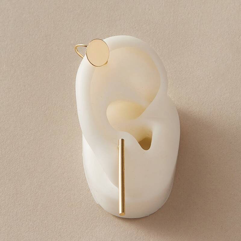 

Metal Disc Earrings, Gold