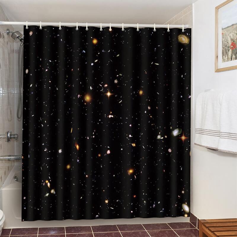 

Starry Sky Pattern Shower Curtain With 12hooks, Multicolor