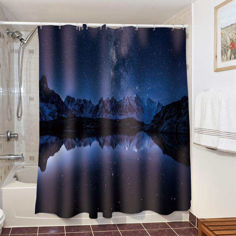 

Scenery Pattern Shower Curtain With 12hooks, Multicolor