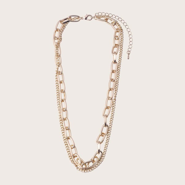 

Layered Chain Necklace, Gold