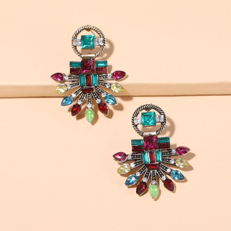 

Rhinestone Stud Earrings, Multicolor