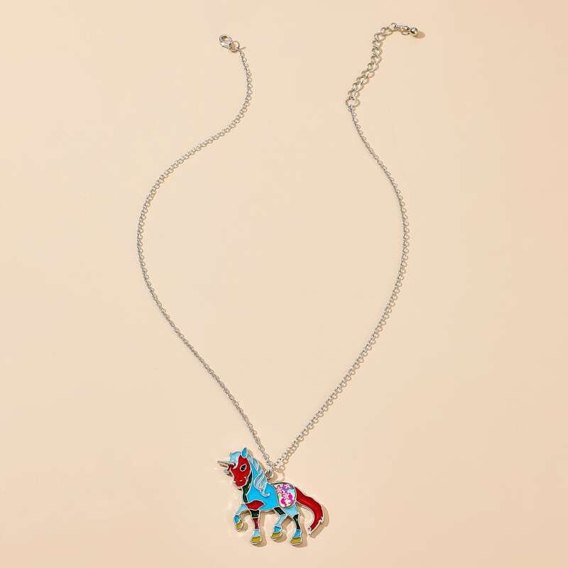 

Unicorn Charm Necklace, Multicolor