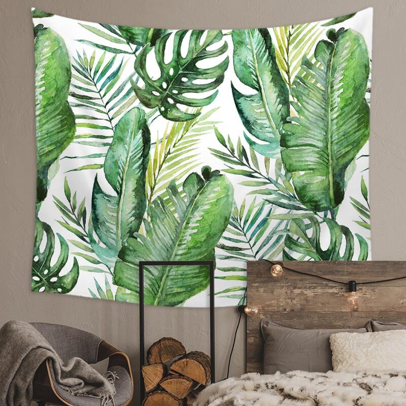 

Palm Leaf Print Tapestry, Green