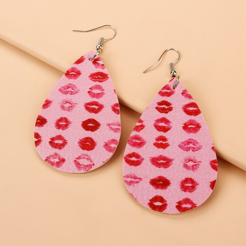 

Figure Graphic Water Drop Earrings, Pink