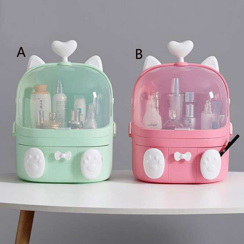 

1pc Cartoon Design Cosmetic Storage Box, Multicolor