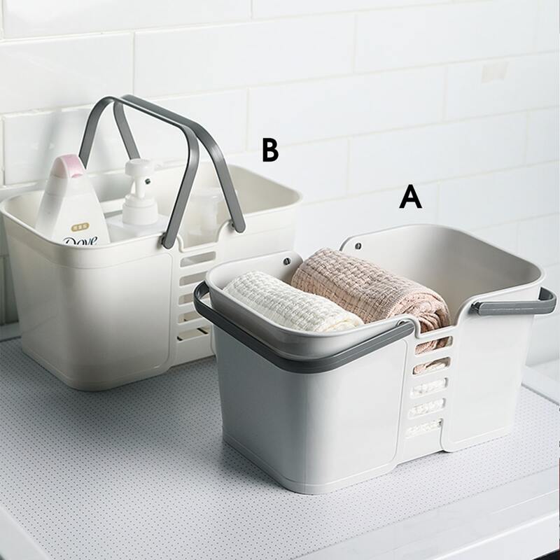 

1pc Bathroom Portable Storage Basket, Multicolor