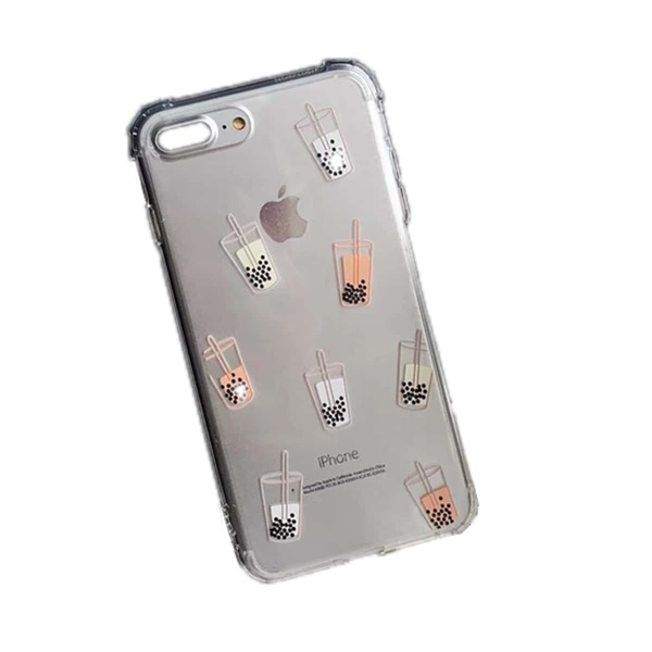 

Milk Tea Print iPhone Case, Clear