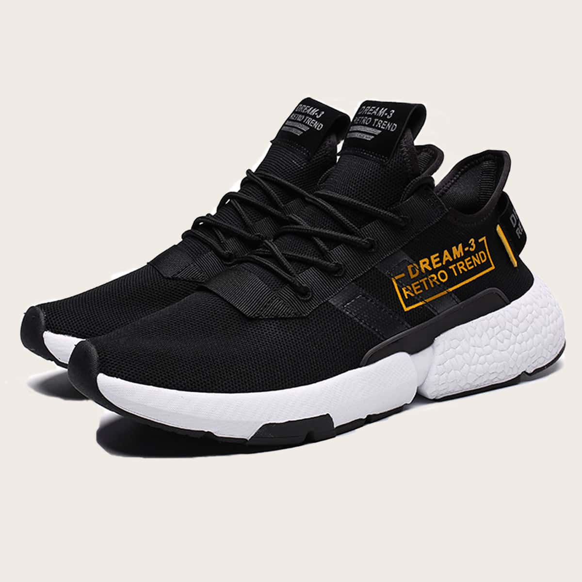 

Guys Letter Graphic Lace-up Front Sneakers, Black