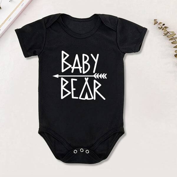 

Baby Girl Slogan And Graphic Bodysuit, Black