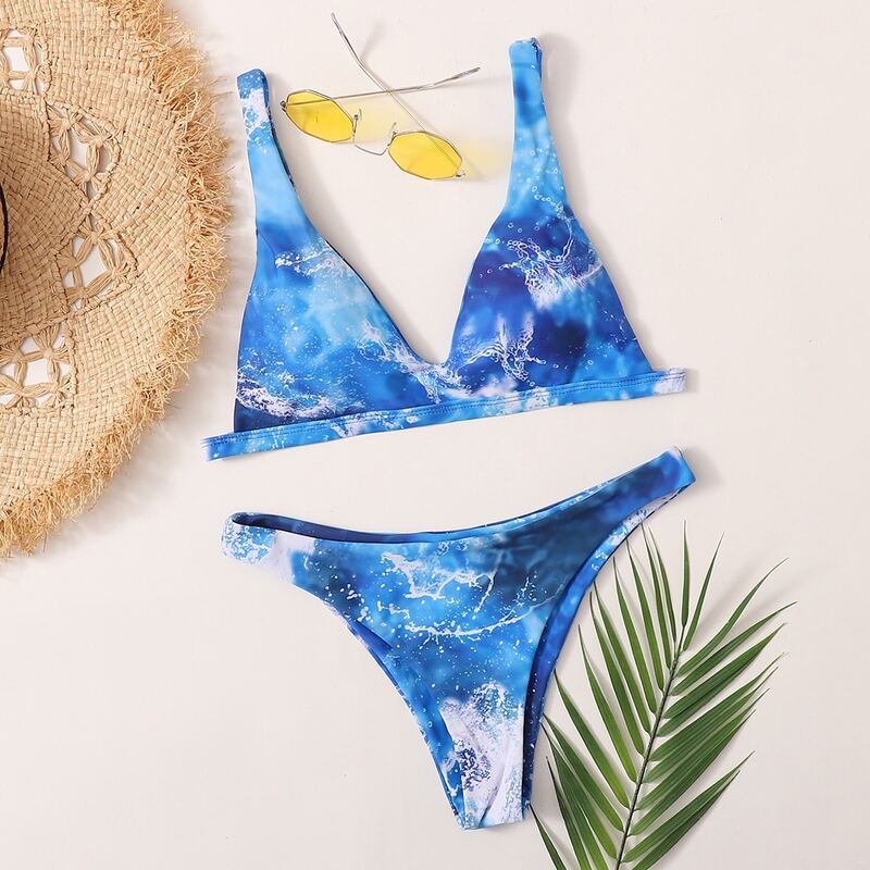 

Tie Dye Bikini Swimsuit, Blue