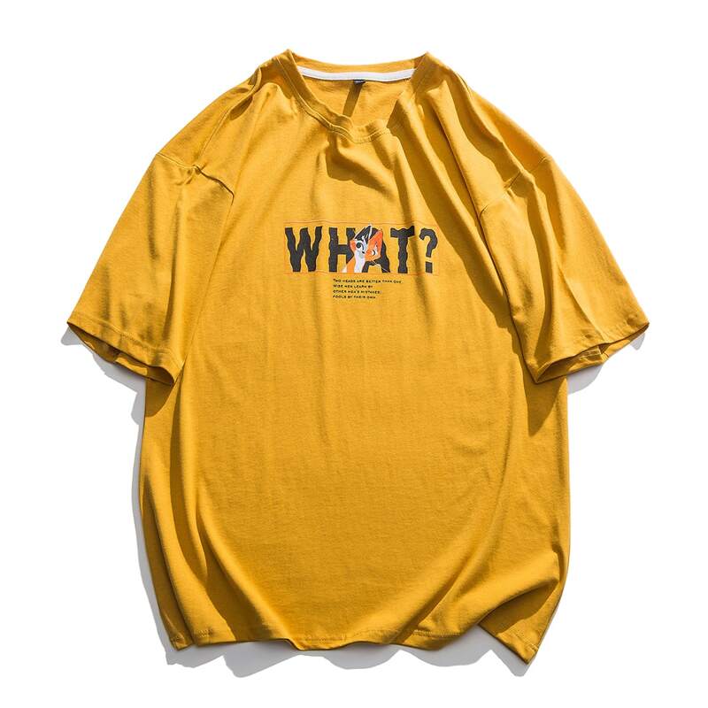 

Guys Cartoon Cat & Slogan Graphic Tee, Yellow
