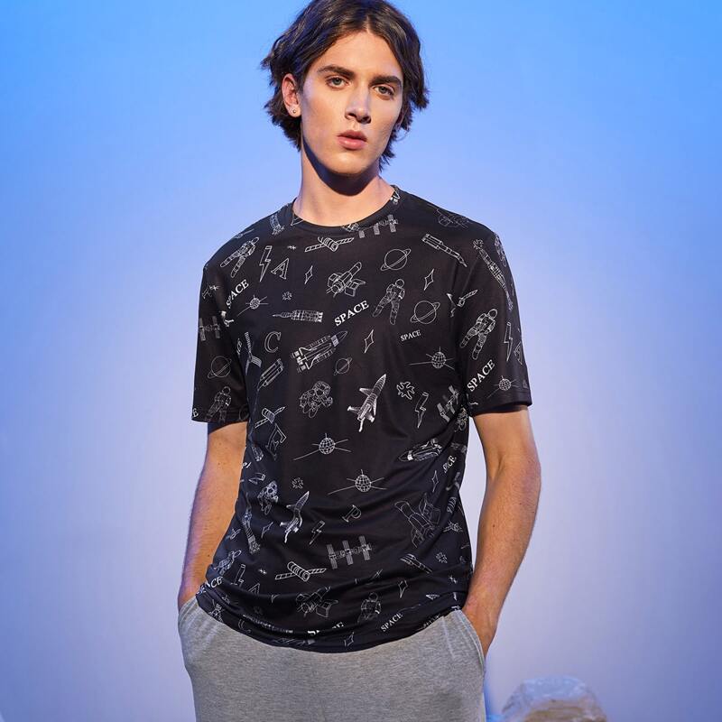 

Guys Letter Graphic Tee, Black