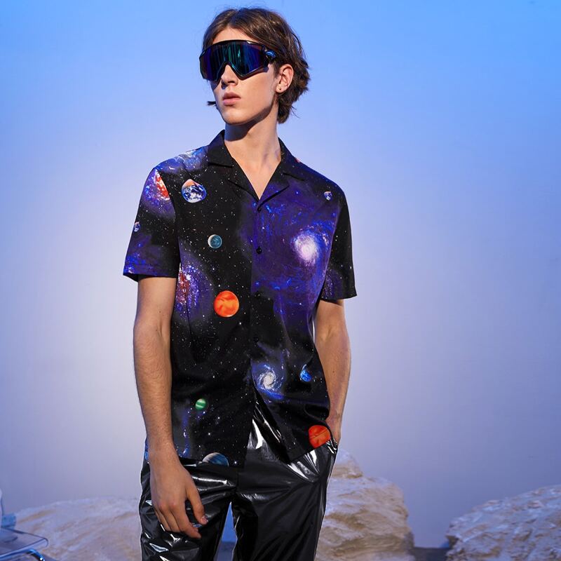 

Guys Galaxy Print Shirt, Multicolor