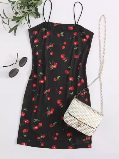 shein cherry dress