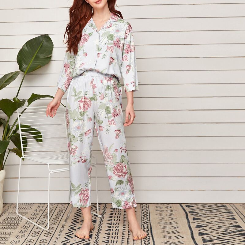 

Floral Print Night Set, Multicolor