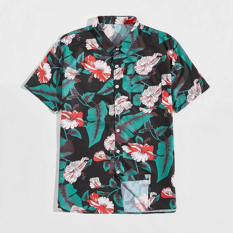 

Guys Tropical & Floral Print Shirt, Multicolor
