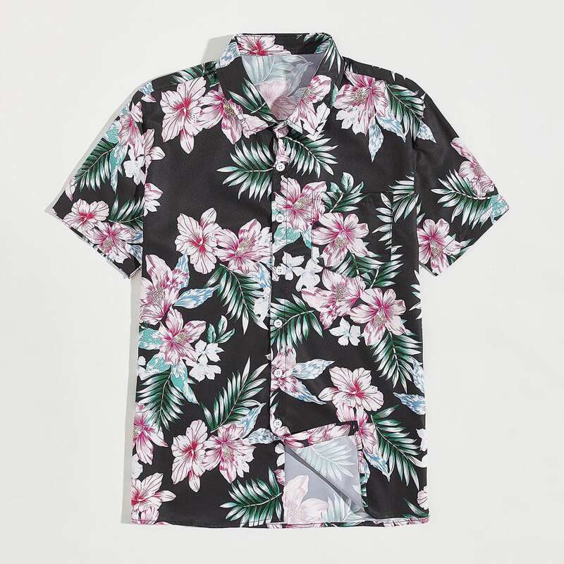 

Guys Floral Print Shirt, Multicolor