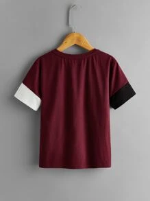 SHEIN Boys Colourblock Short Sleeve Tee - Multicolor - View 2