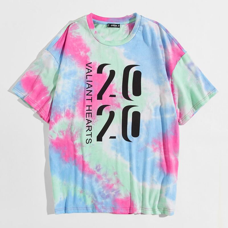 

Guys Letter Graphic Tie Dye Tee, Multicolor