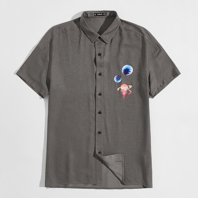

Guys Cartoon Graphic Shirt, Grey