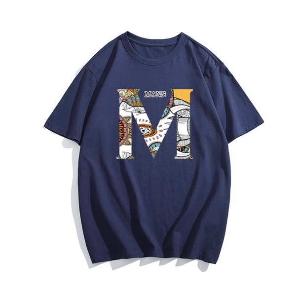 

Men Drop Shoulder Letter Graphic Tee, Navy