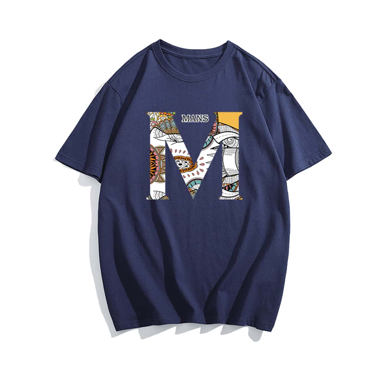 

Guys Drop Shoulder Letter Graphic Tee, Navy