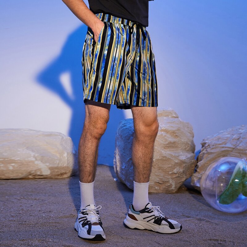 

Guys Drawstring Waist Striped Tie Dye Shorts, Multicolor
