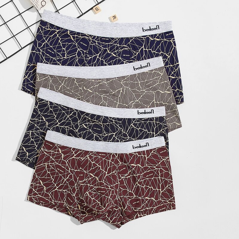 

Guys 4pcs Graphic Print Boxer Brief, Multicolor