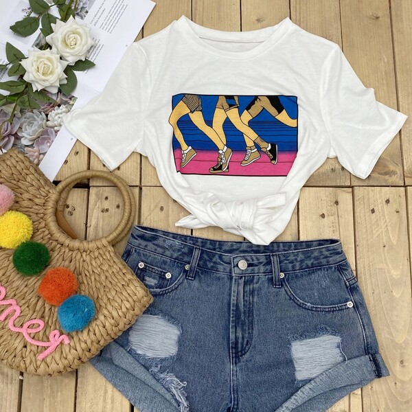 

Figure Graphic Short Sleeve Tee, White