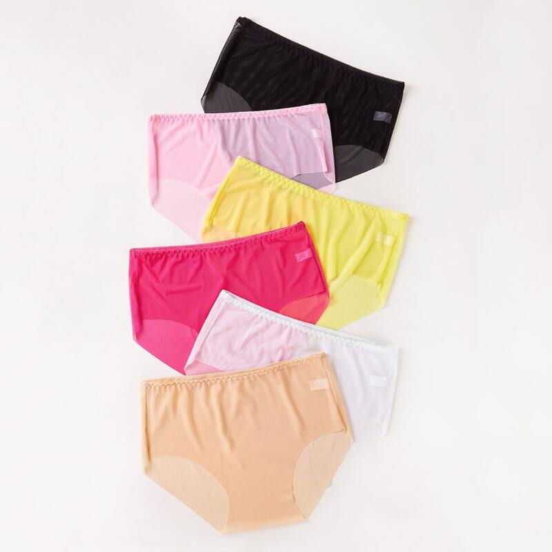 

6pack Mesh Seamless Panty Set, Multicolor