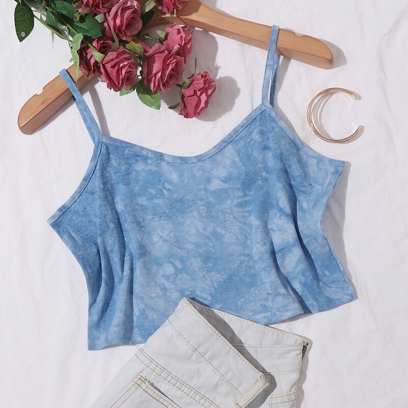 

Tie Dye Crop Cami, Blue