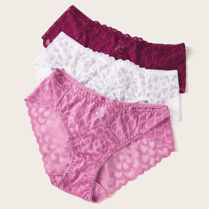 

3pack Floral Lace Panty Set, Multicolor