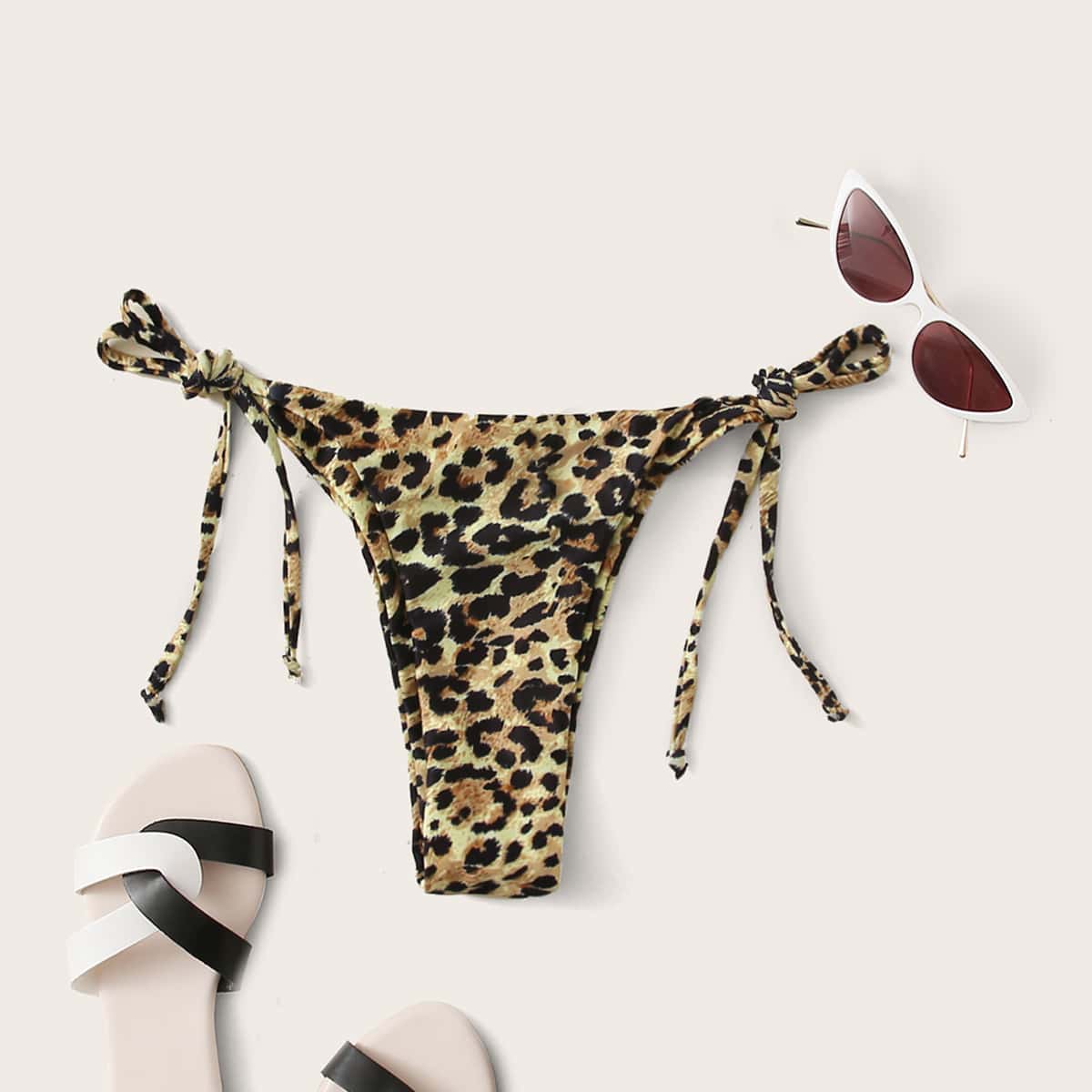 

Leopard Tie Side Bikini Panty, Multicolor
