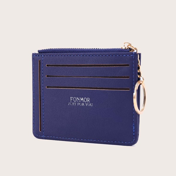 

Letter Graphic Purse With Keychain, Blue