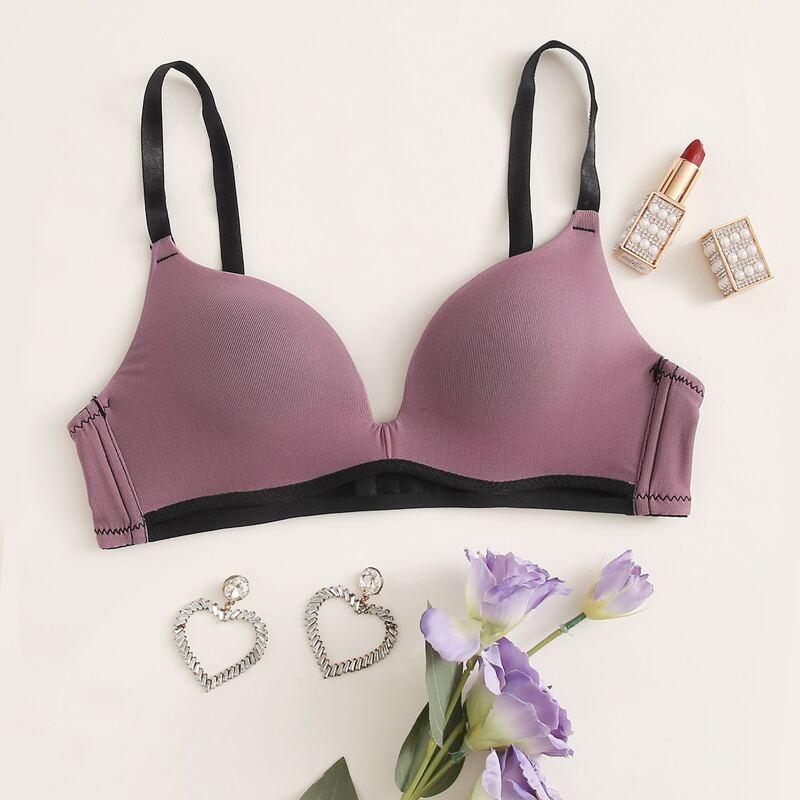 

Solid Push Up Bra, Pink