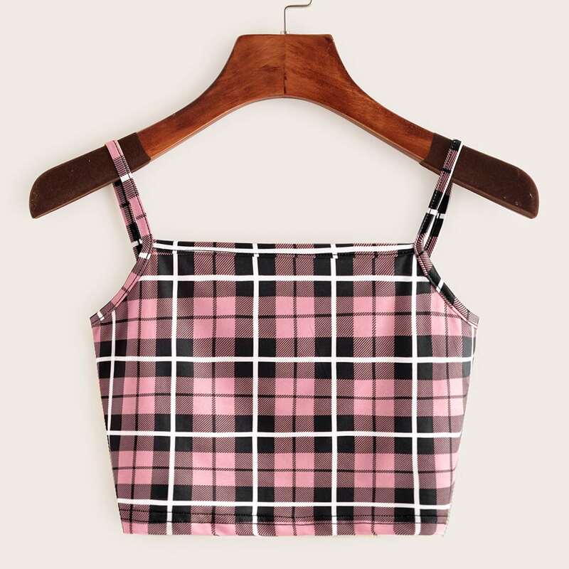 

Plaid Crop Cami, Multicolor
