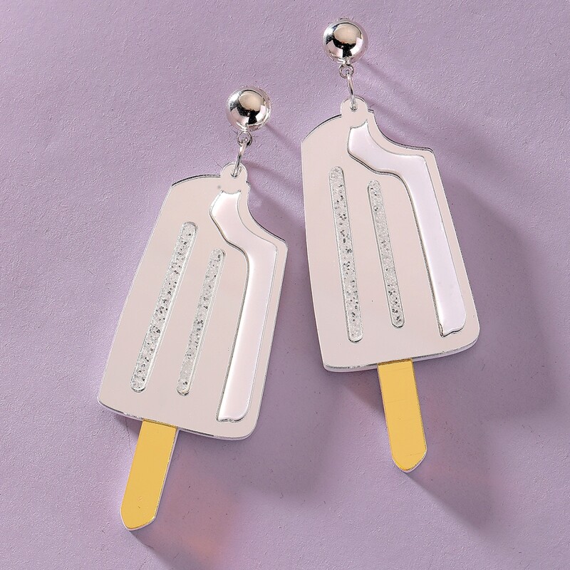 

Ice Cream Drop Earrings, White