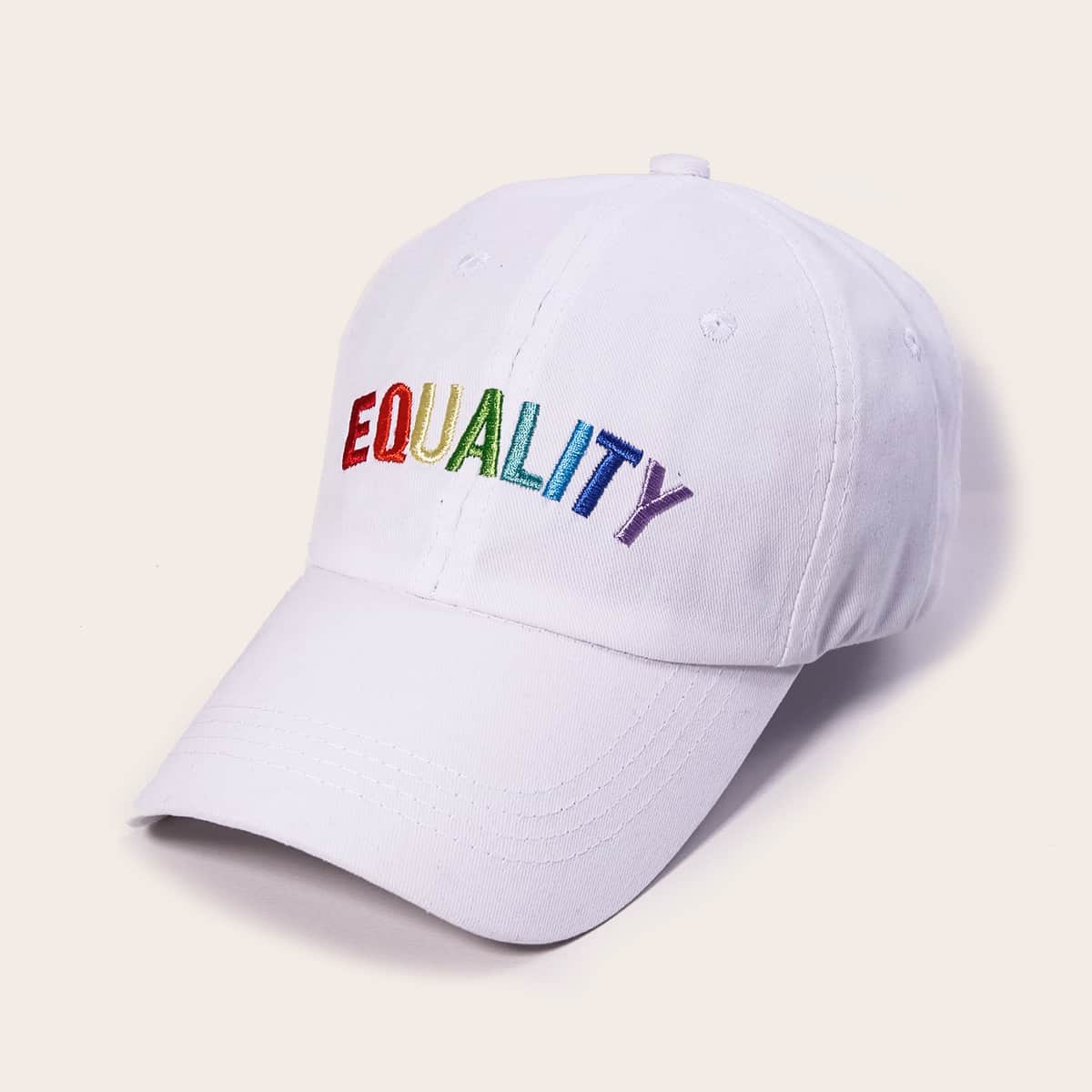 

Letter Embroidery Baseball Cap, White