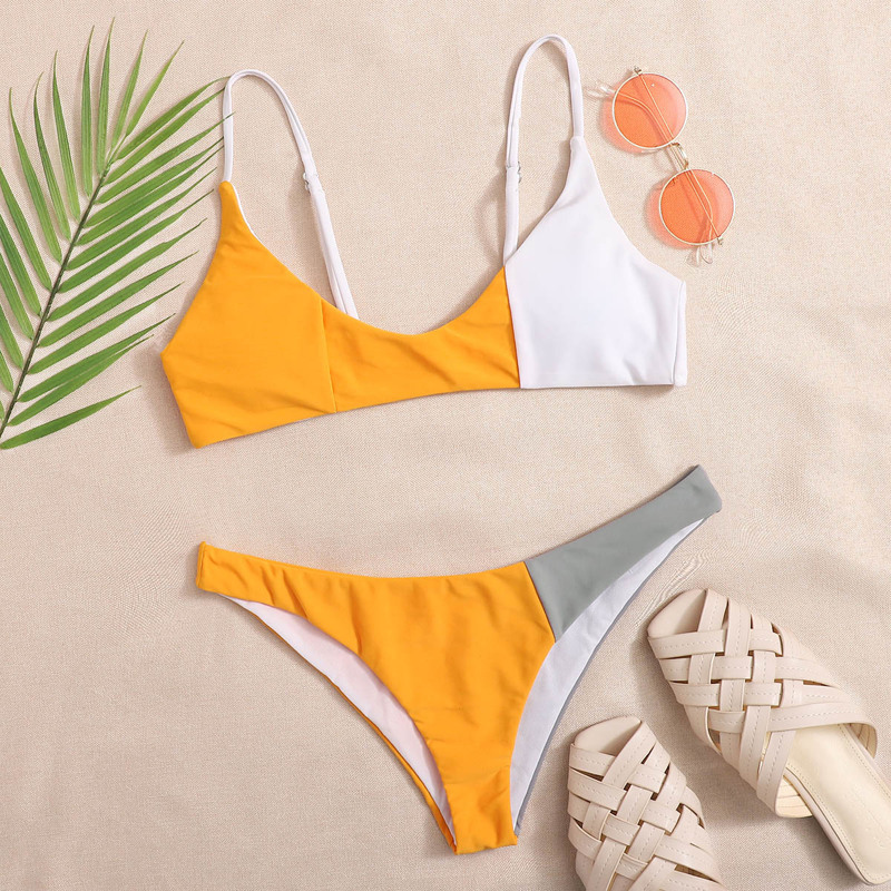 

Colorblock Low Rise Bikini Swimsuit, Multicolor