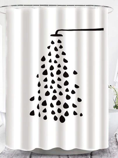 LEMON CLOUD Rideaux de Douche PEVA et Ployester Fleurs-04
