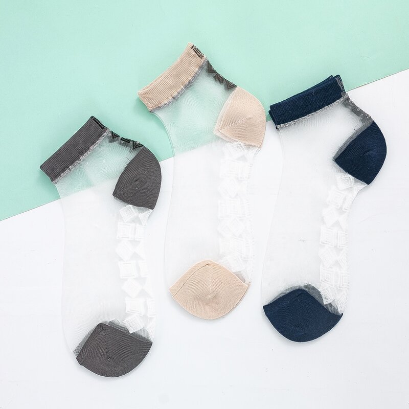 

Color Block Mesh Socks, Multicolor