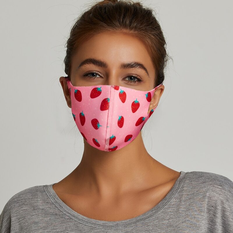 

2pcs Fruit Pattern Face Mask, Multicolor